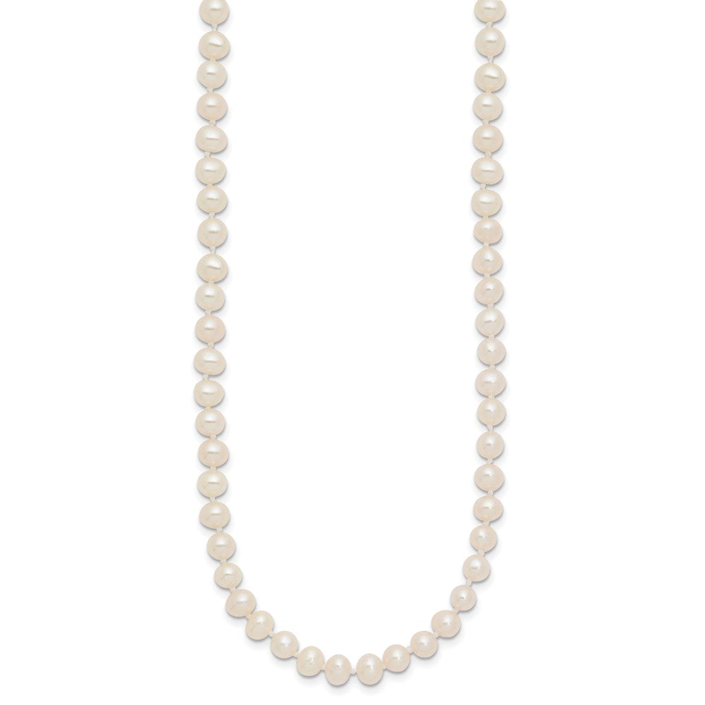 14k 4- White Near Round Freshwater Cultured Pearl Necklace