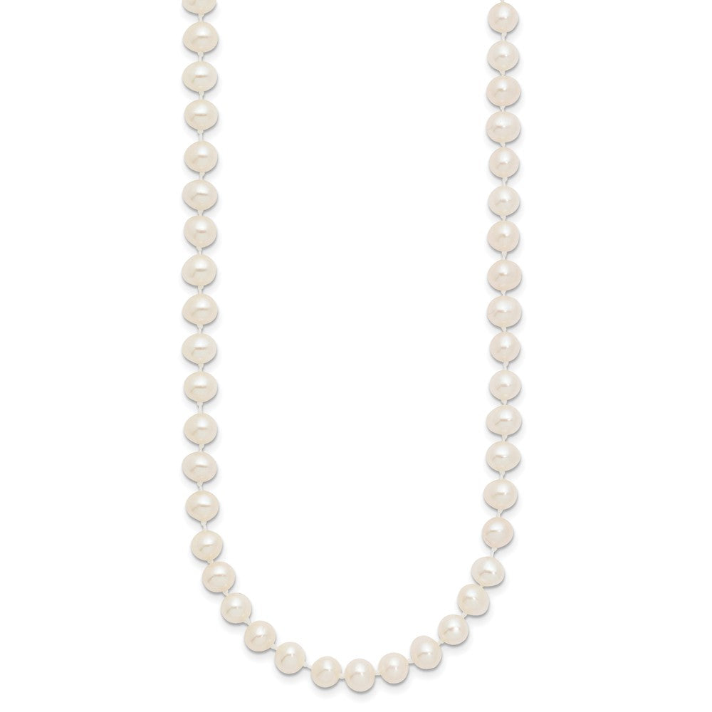 14k 5- White Near Round Freshwater Cultured Pearl Necklace