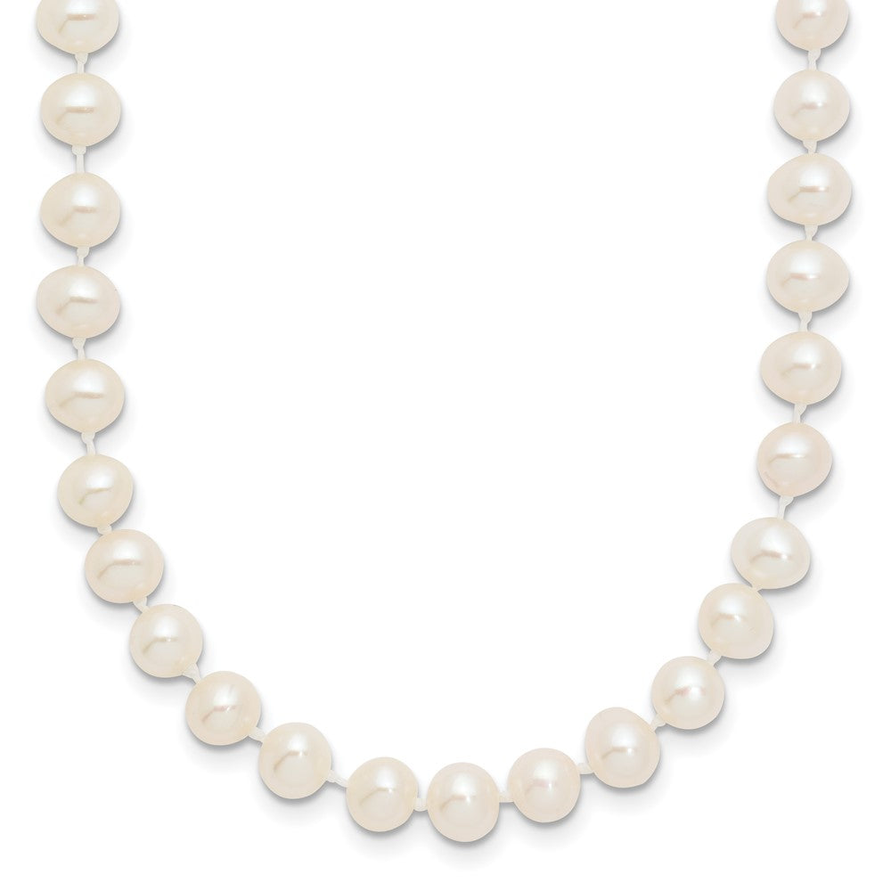 14k 5- White Near Round Freshwater Cultured Pearl Necklace