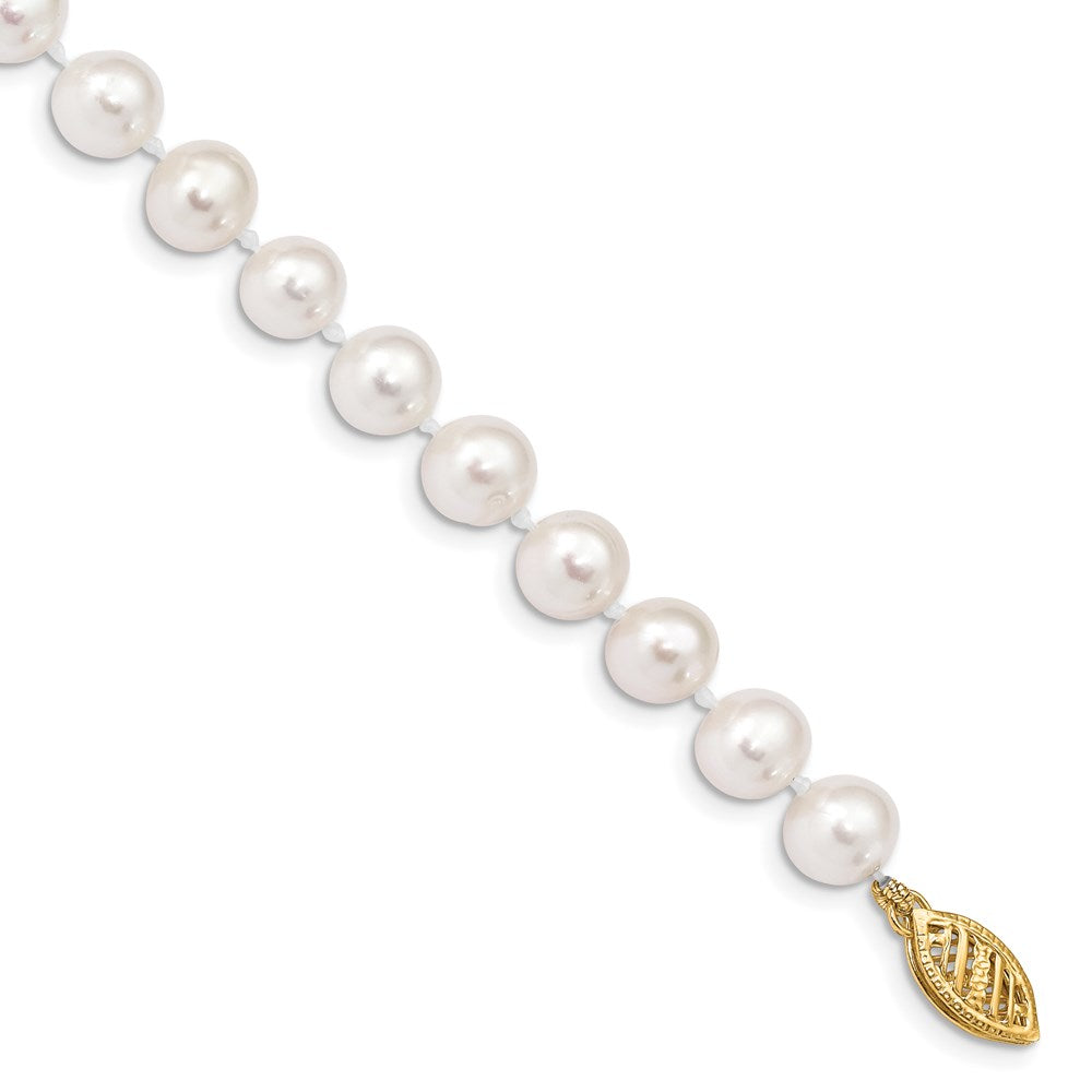 14k 6- White Near-Round Freshwater Cultured Pearl Bracelet