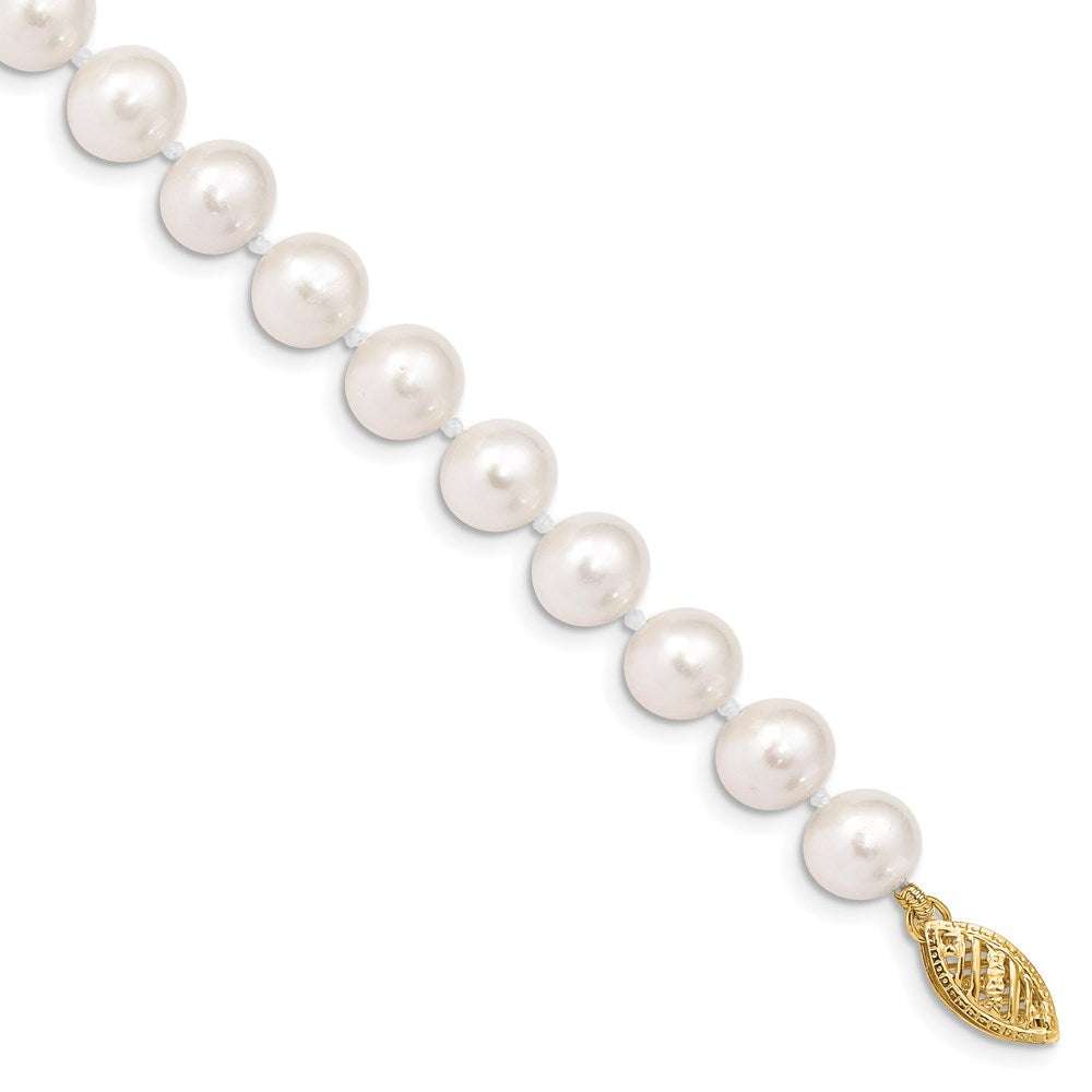 14k 7- White Near Round Freshwater Cultured Pearl Bracelet