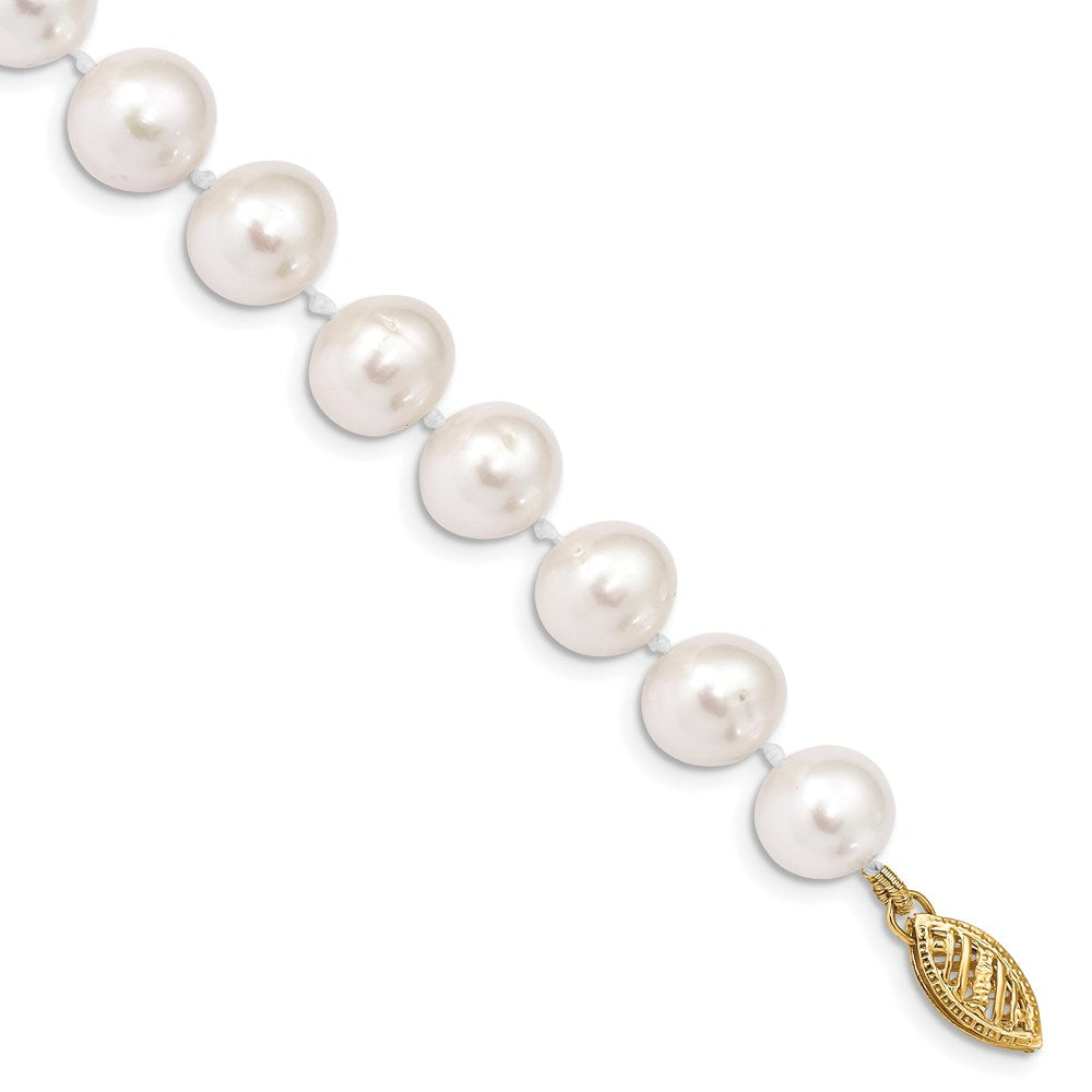 14k 9- White Near-Round Freshwater Cultured Pearl Bracelet