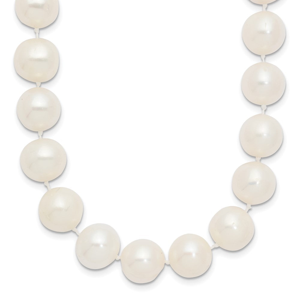 14k 10- White Near Round Freshwater Cultured Pearl Necklace