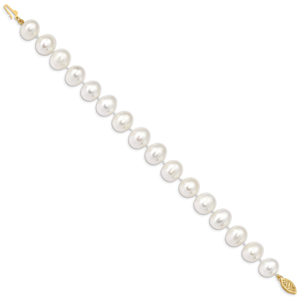 14k 11- White Near-Round Freshwater Cultured Pearl Bracelet