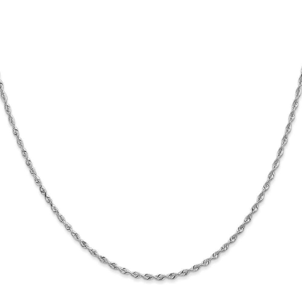 14K White Gold 20 Inch Diamond-cut Quadruple Rope Lobster Clasp Chain