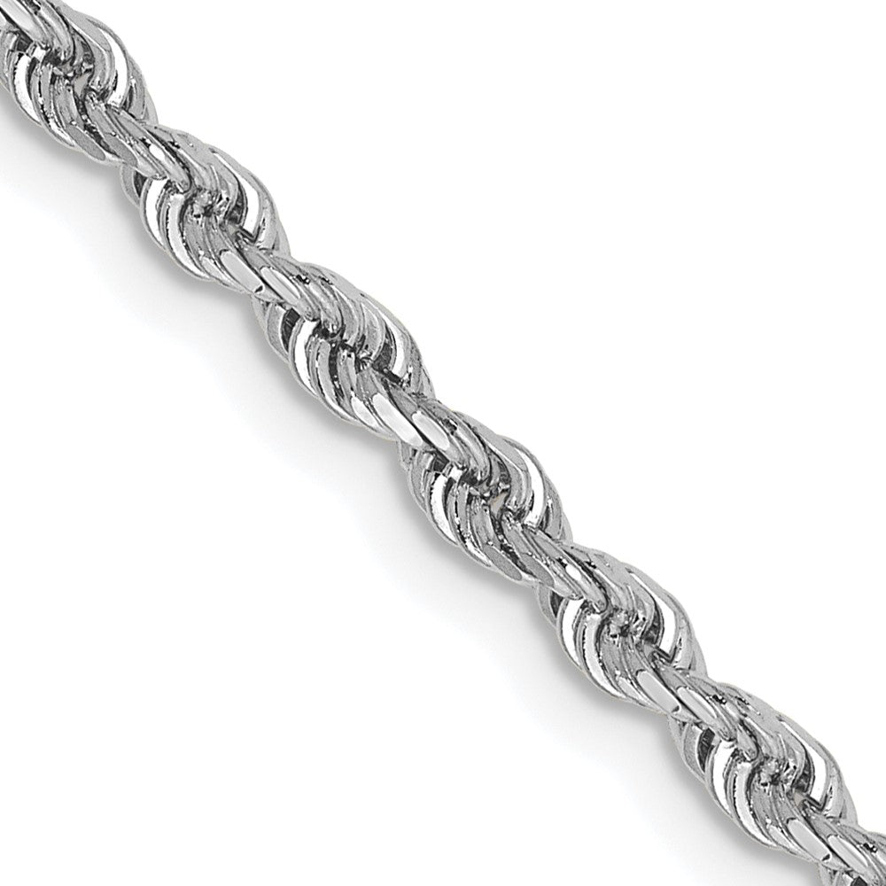 14K White Gold 22 Inch Diamond-cut Quadruple Rope Lobster Clasp Chain