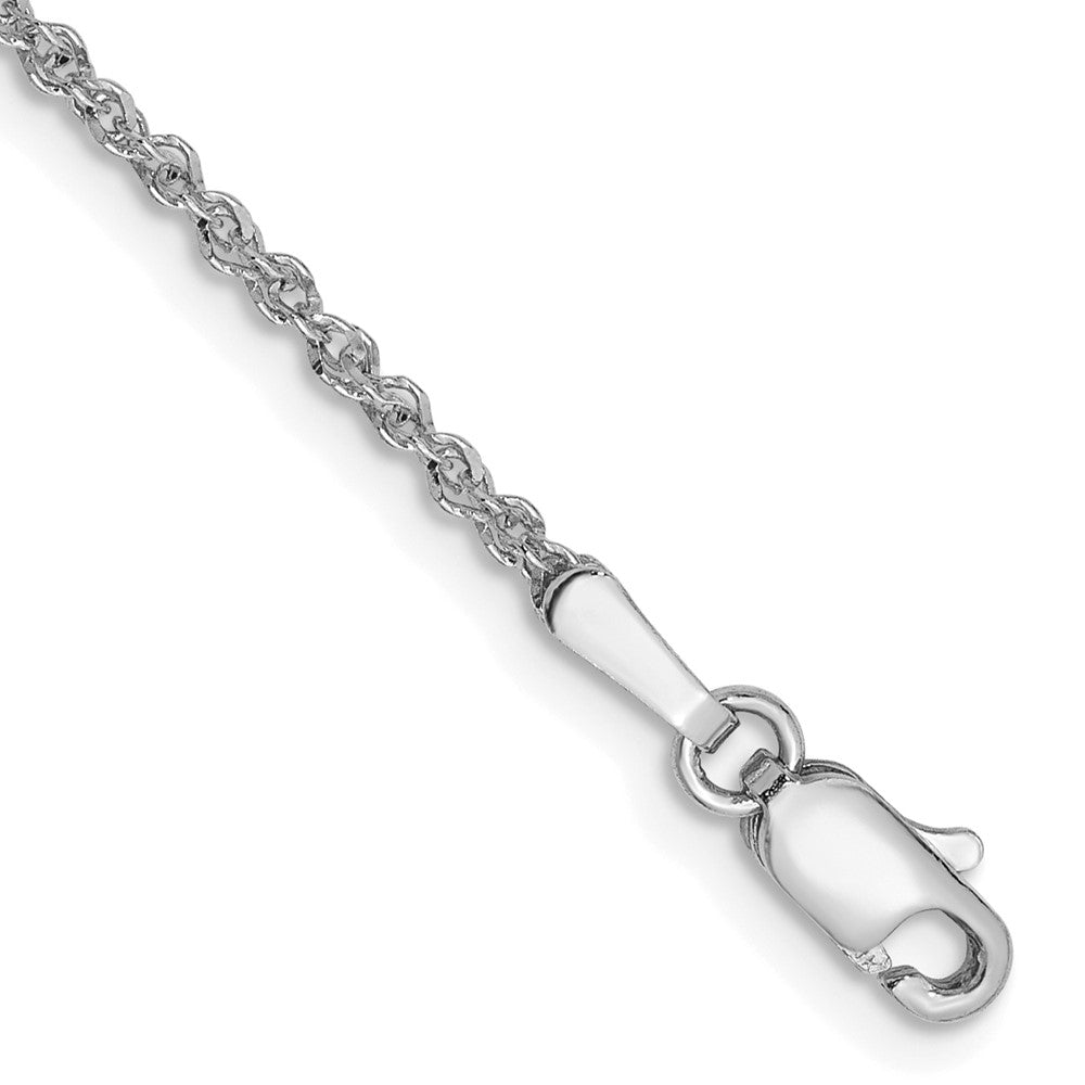 14K White Gold Ropa with Lobster Clasp Anklet