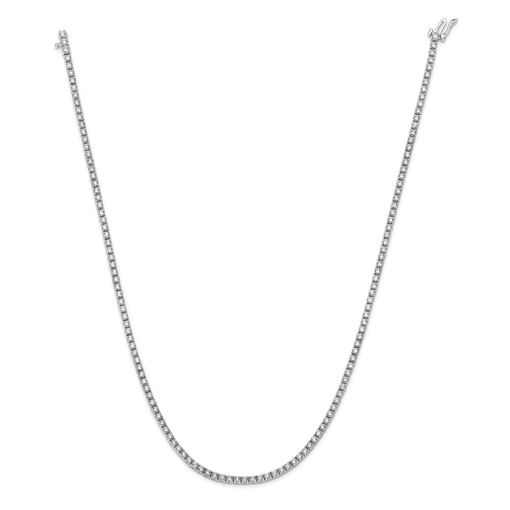 14k White Gold Complete 6.68 carat Round AA Diamond Necklace