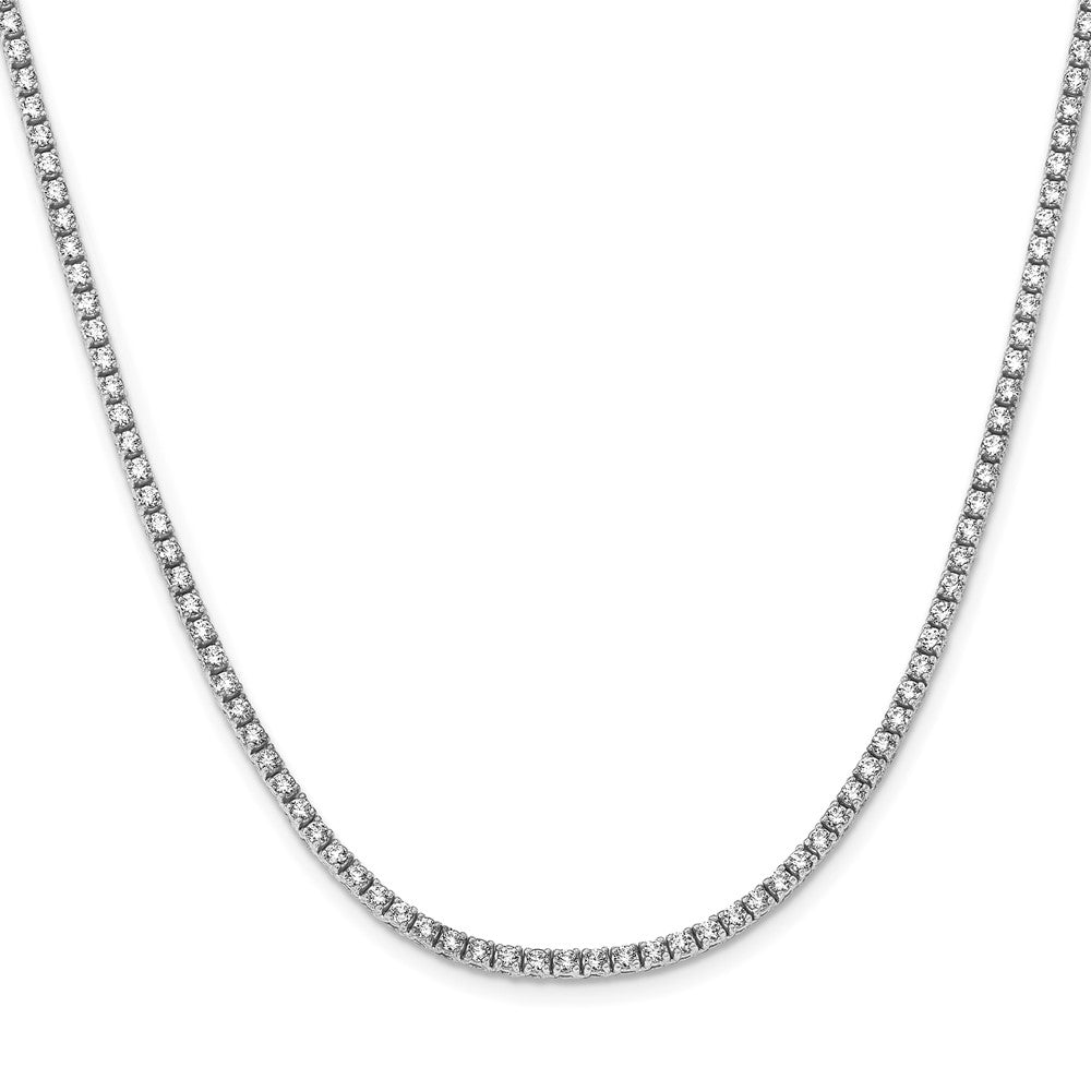 14k White Gold Complete 6.68 carat Round A Diamond Necklace