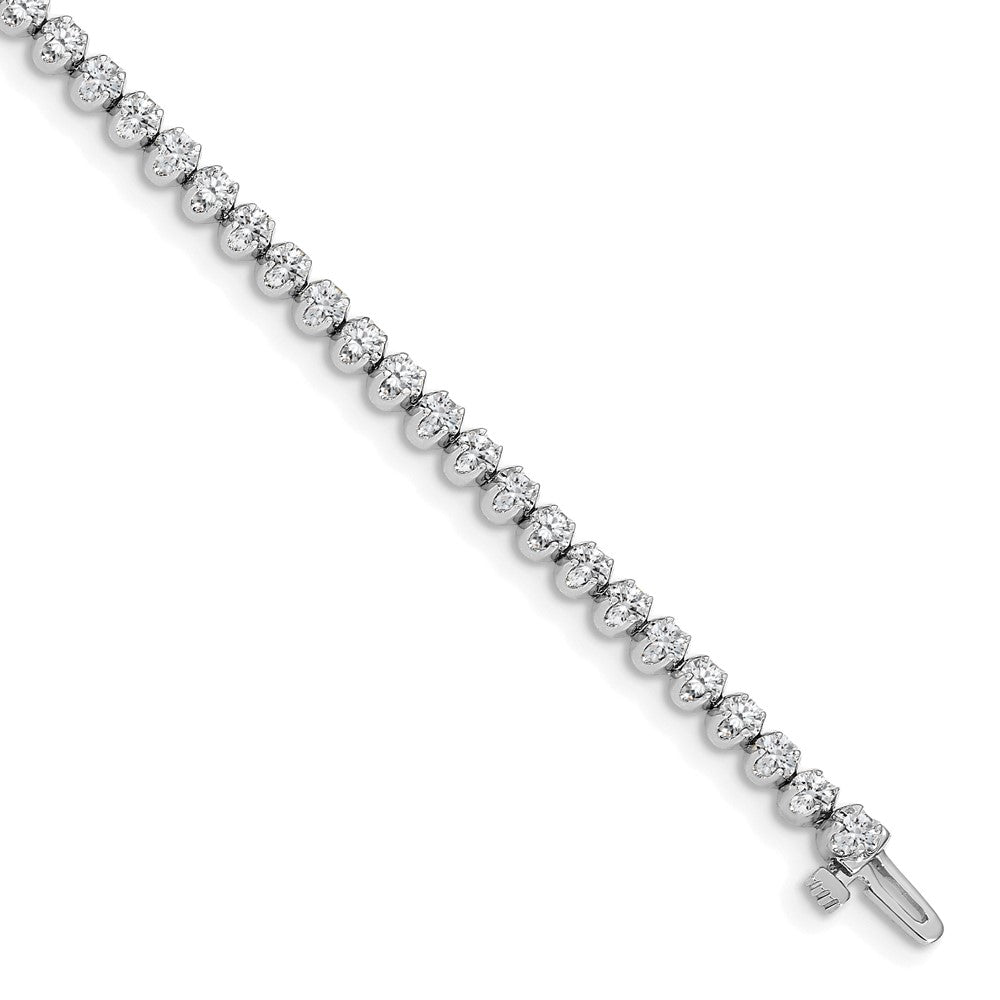 14k White Gold Complete 2.09 carat Round AA Diamond 4-prong Tennis Bracelet