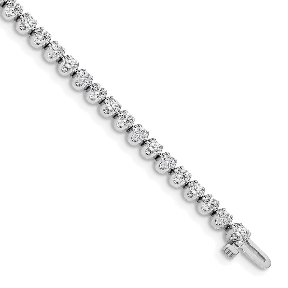 14k White Gold Complete 3.15 carat AA Diamond 4-prong Tennis Bracelet