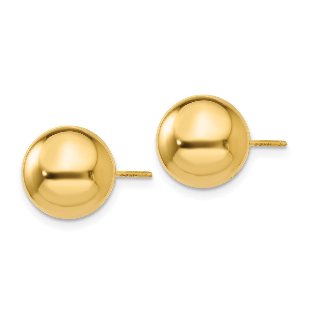 14k Polished Puffed Ball Post Earrings