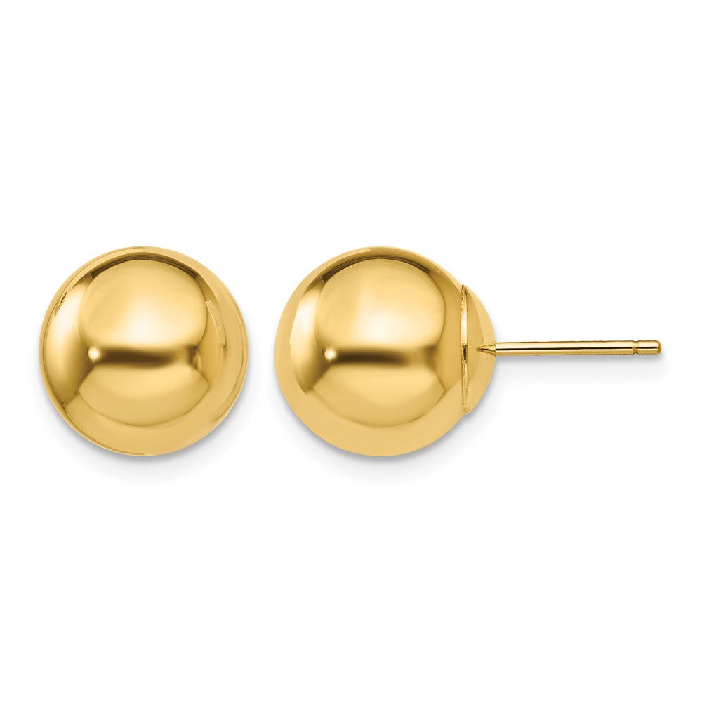 14k Polished Puffed Ball Post Earrings