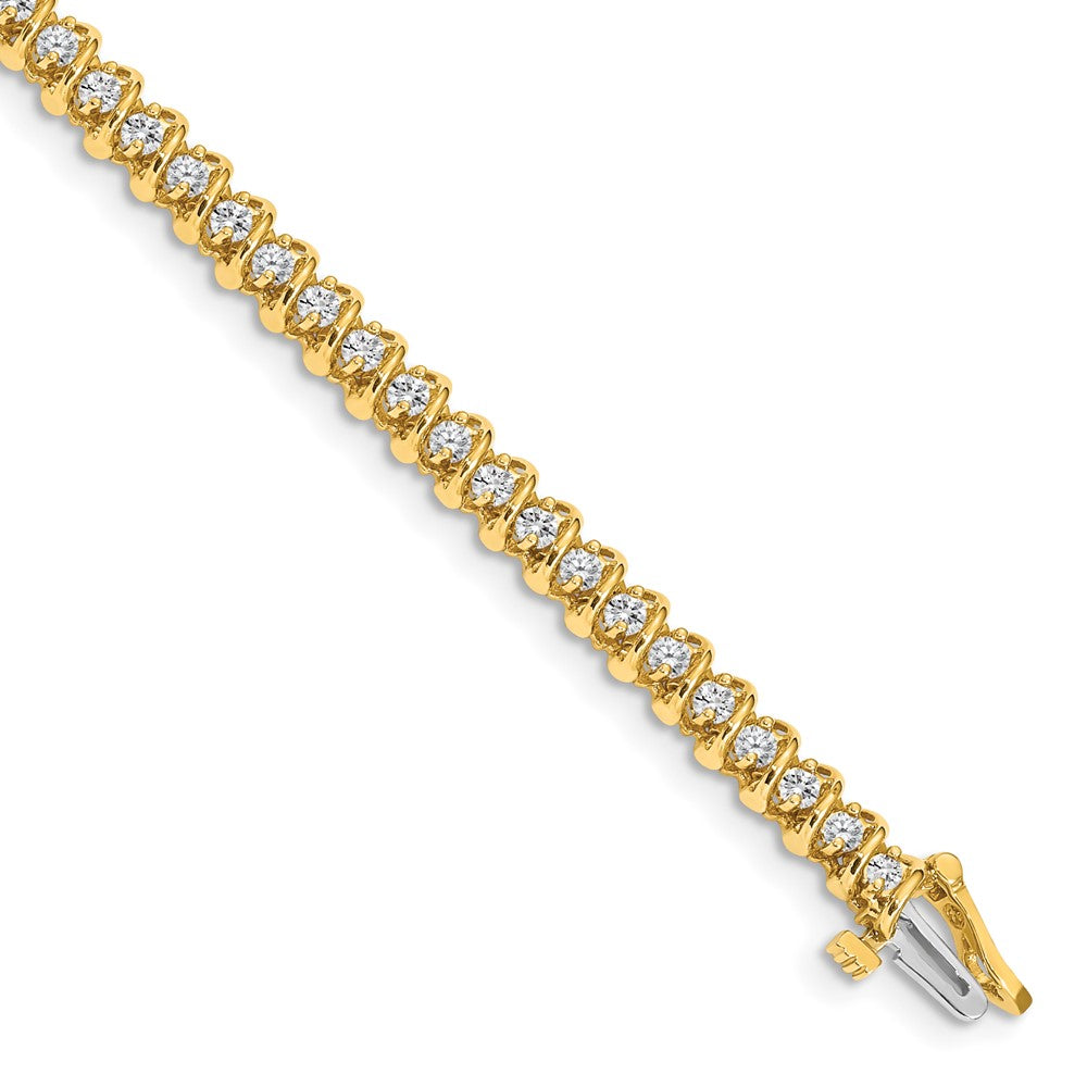 14k Complete 1.4 carat Round VS Diamond Fancy Spiral Tennis Bracelet