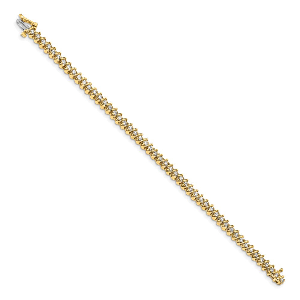 14k Complete 1.95 carat Round AAA Diamond Fancy Spiral Tennis Bracelet