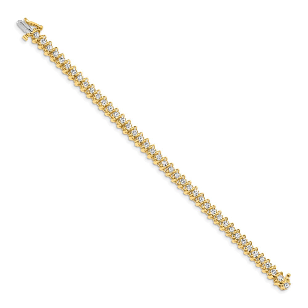 14k Complete 3.31 carat Round AAA Diamond Fancy Spiral Tennis Bracelet
