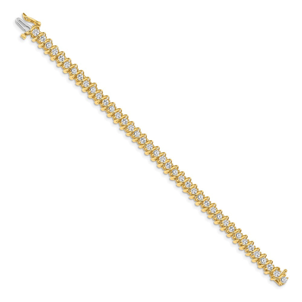 14k Complete 3.72 carat Round AAA Diamond Fancy Spiral Tennis Bracelet