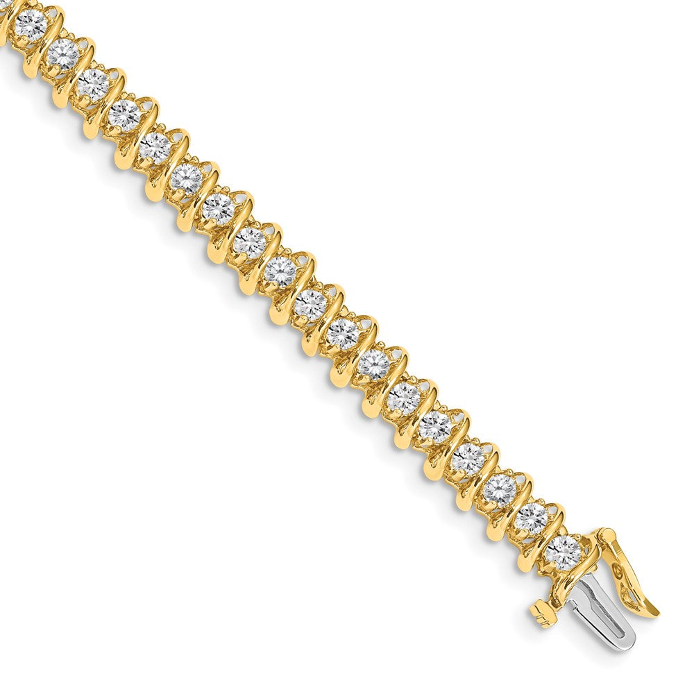 14k Complete 3.72 carat Round VS Diamond Fancy Spiral Tennis Bracelet