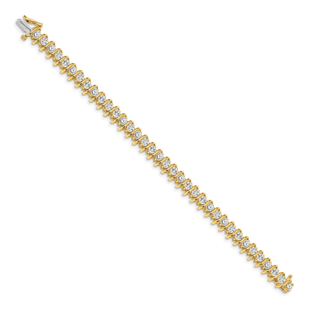14k Complete 5 carat Round AAA Diamond Fancy Spiral Tennis Bracelet