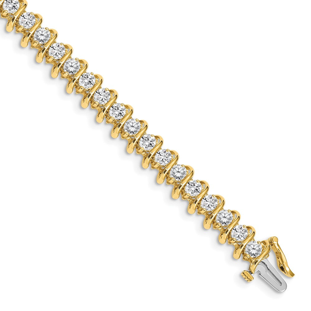 14k Complete 5 carat Round AA Diamond Fancy Spiral Tennis Bracelet