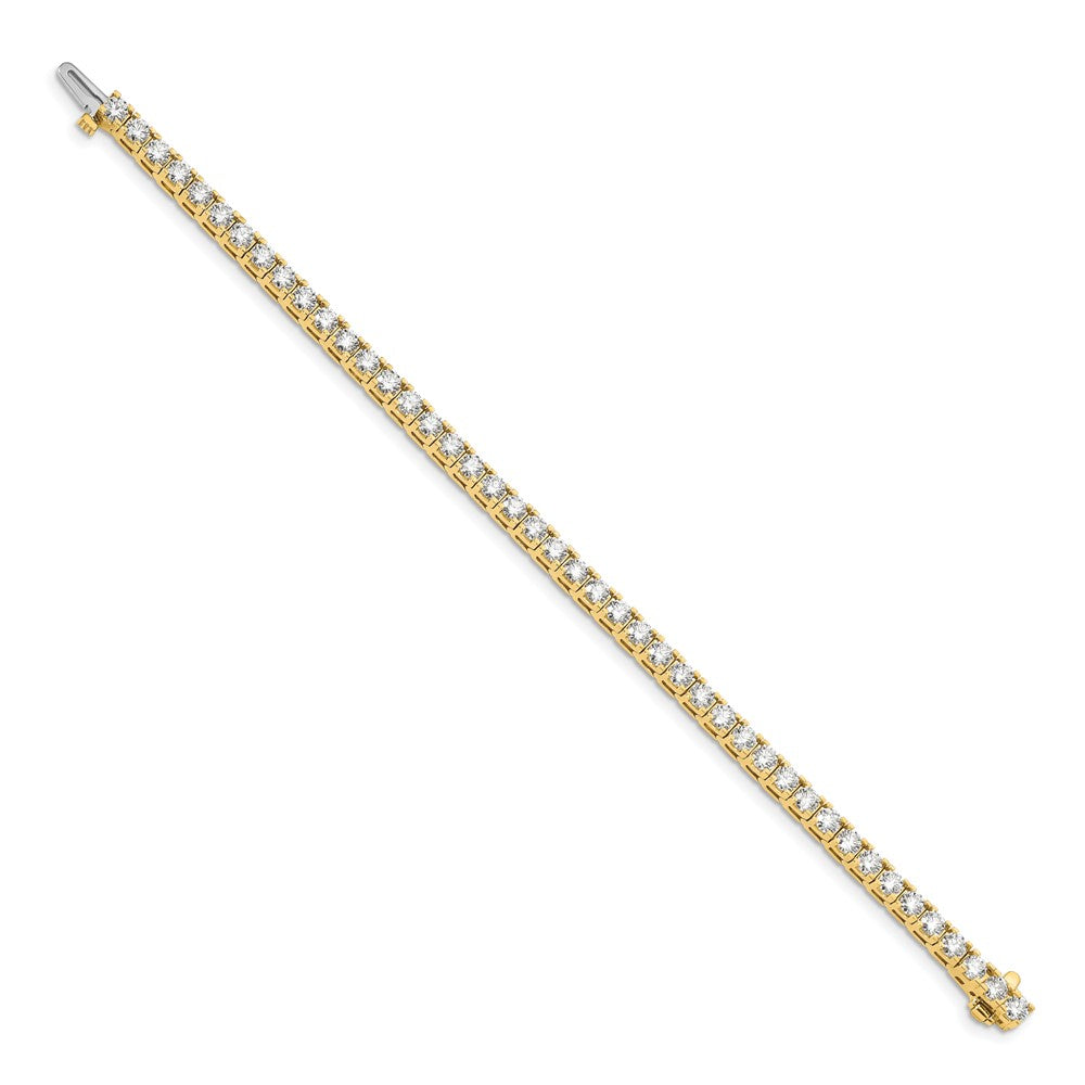 14k Complete 6.6 carat Round AA Diamond 4-prong Tennis Bracelet