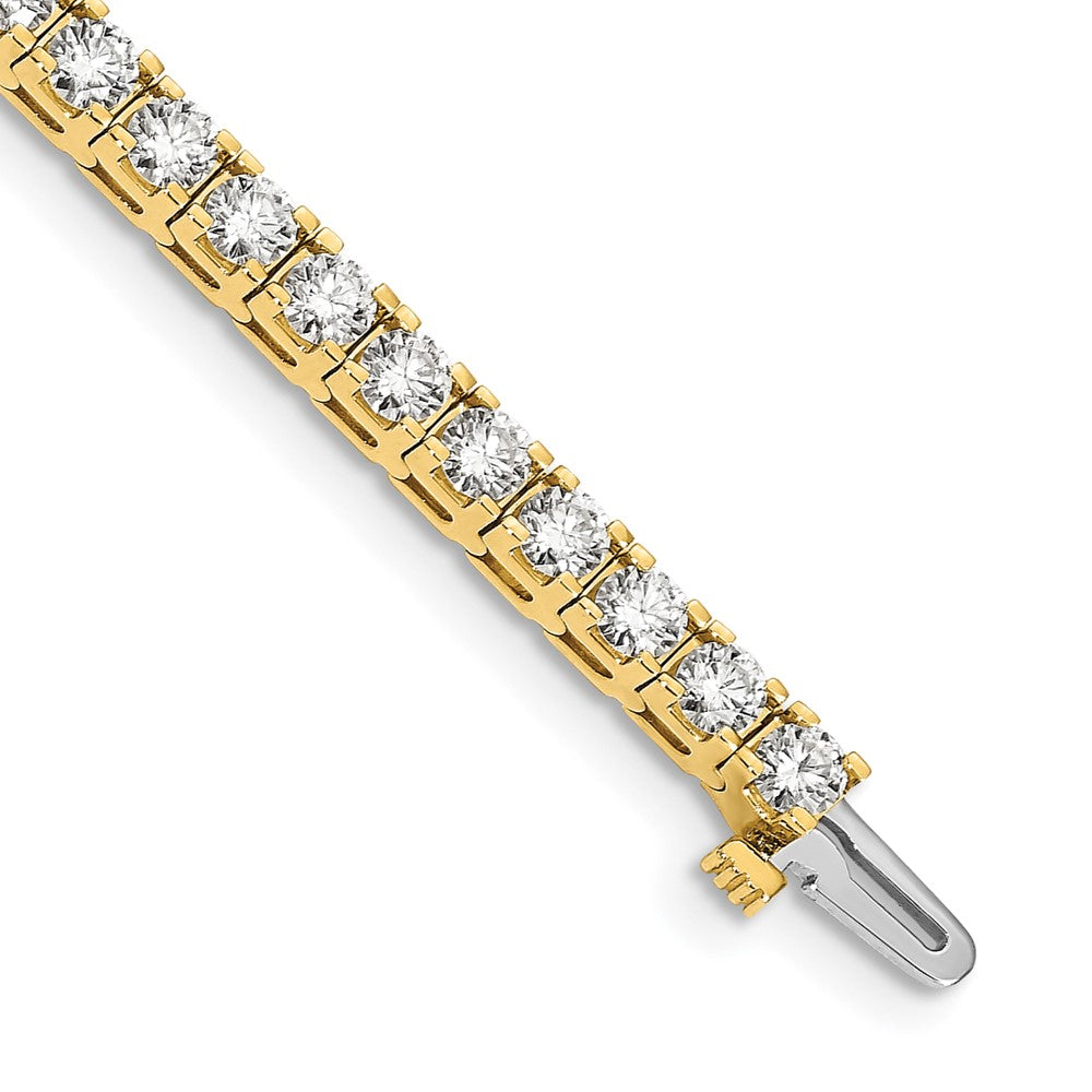 14k Complete 6.6 carat Round A Diamond 4-prong Tennis Bracelet