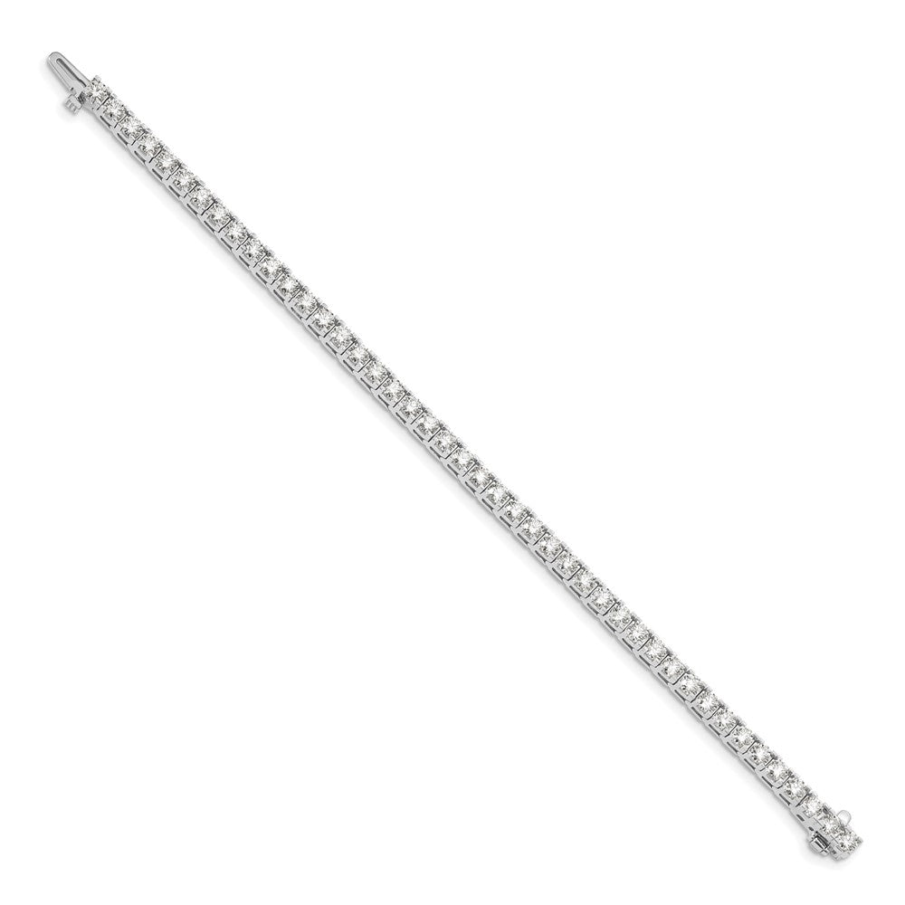 14k White Gold Complete 6.6 carat Round AAA Diamond 4-prong Tennis Bracelet