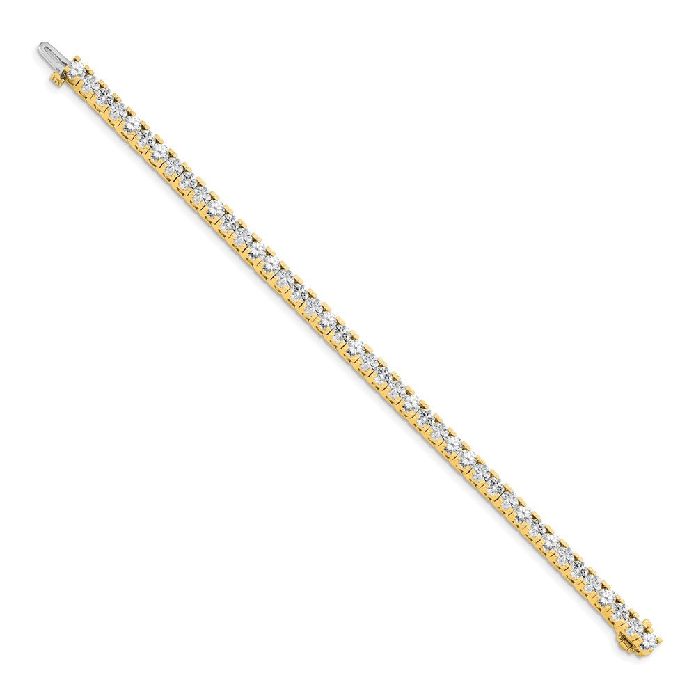 14k Complete 7.5 carat Round AA Diamond 4-prong Tennis Bracelet