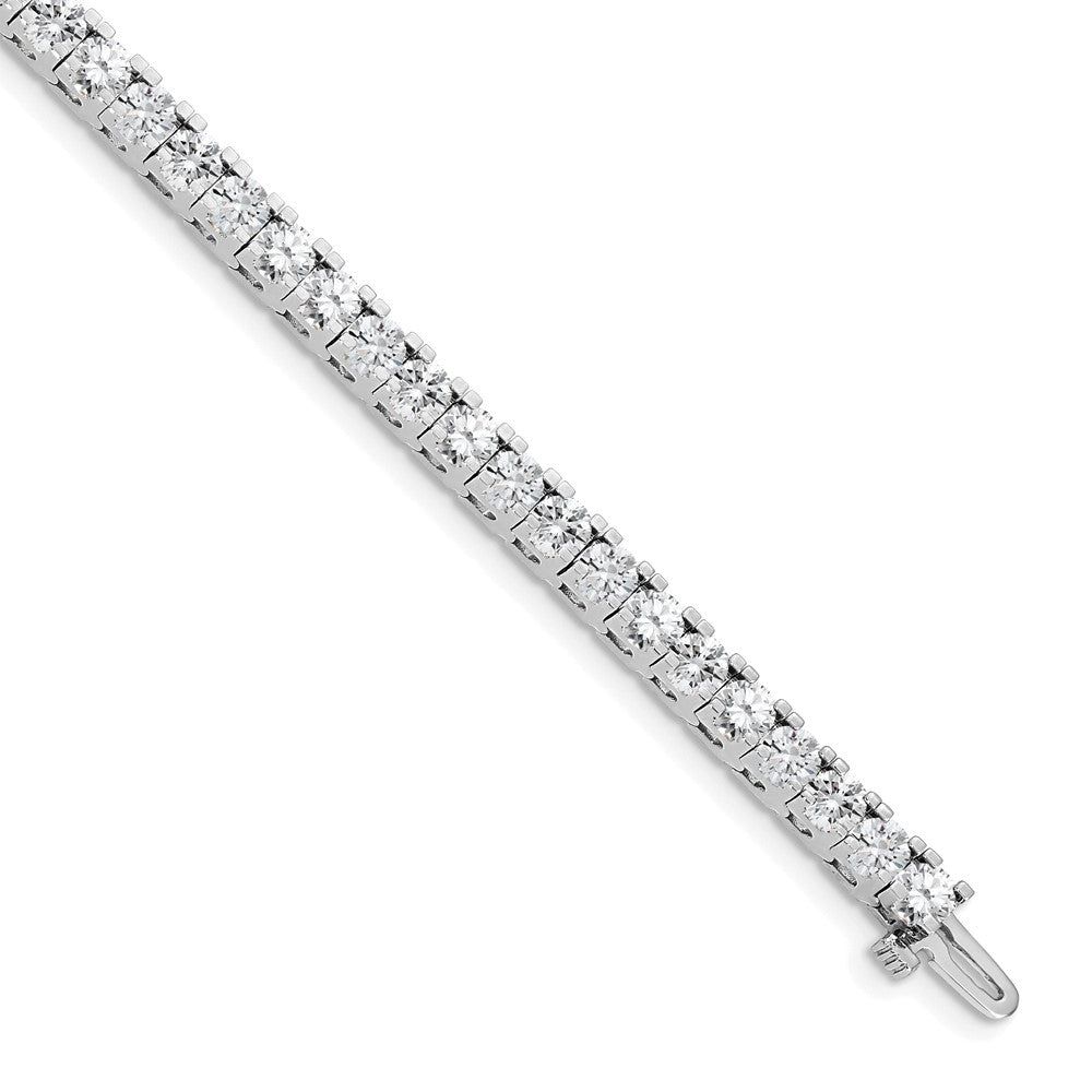 14k White Gold Complete 7.5 carat Round VS Diamond 4-prong Tennis Bracelet