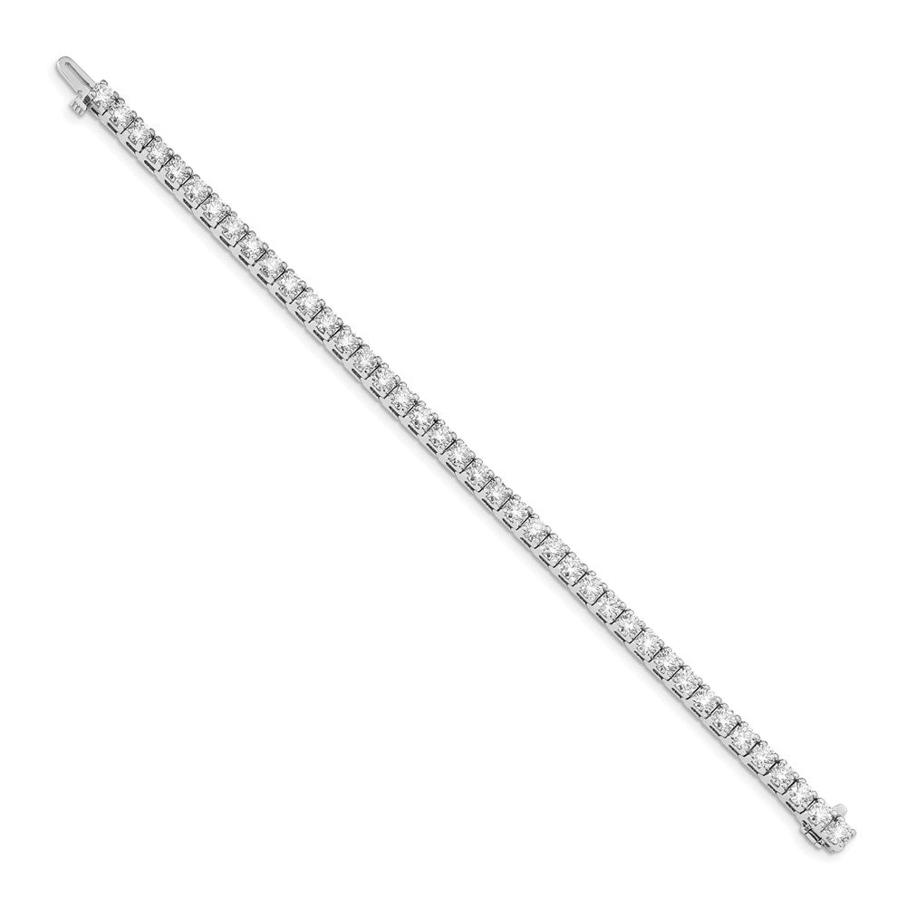 14k White Gold Complete 10.8 carat Round A Diamond 4-prong Tennis Bracelet