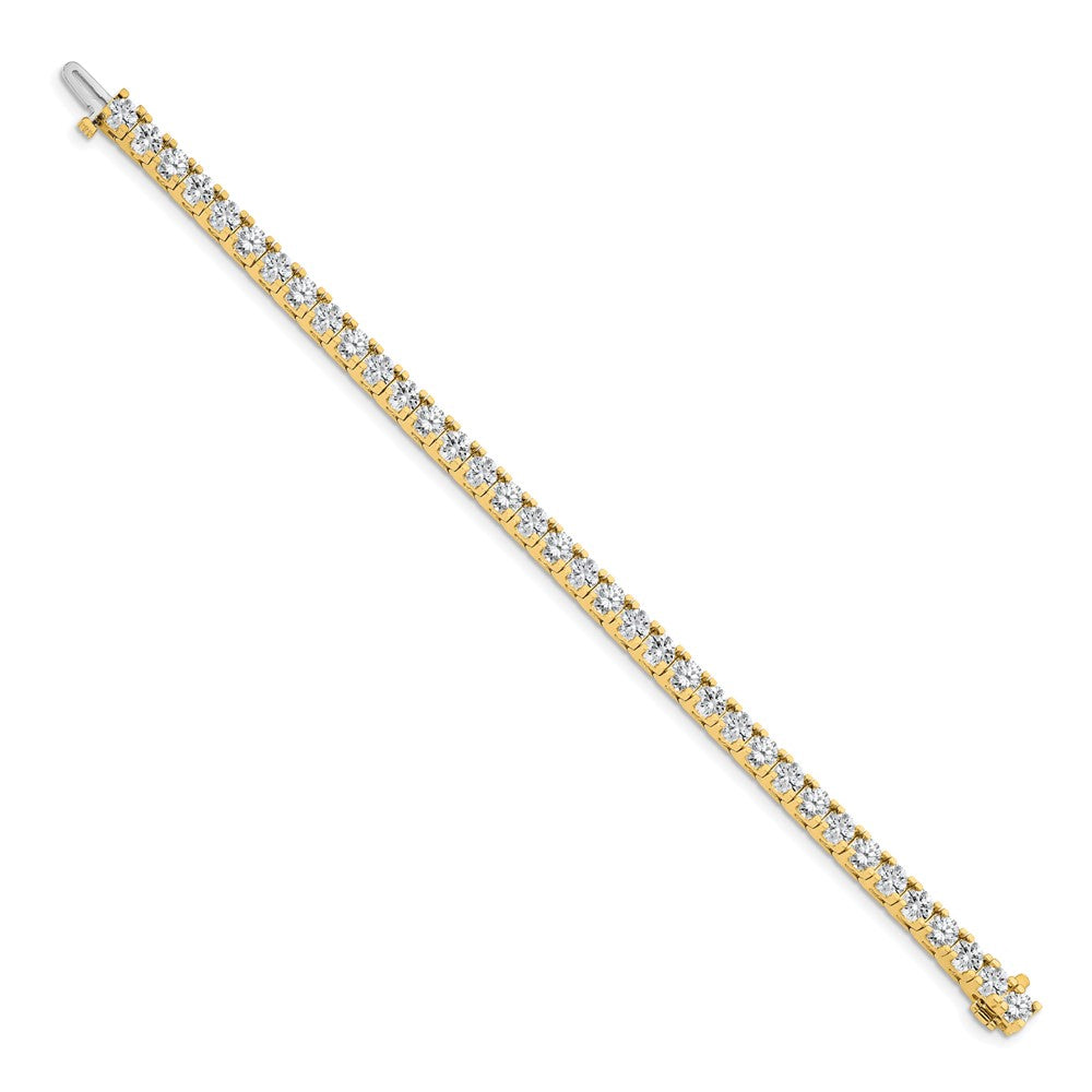 14k Complete 12.5 carat Round AA Diamond 4-prong Tennis Bracelet
