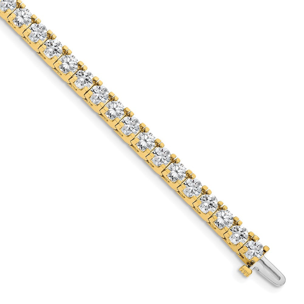 14k Complete 12.5 carat Round AA Diamond 4-prong Tennis Bracelet