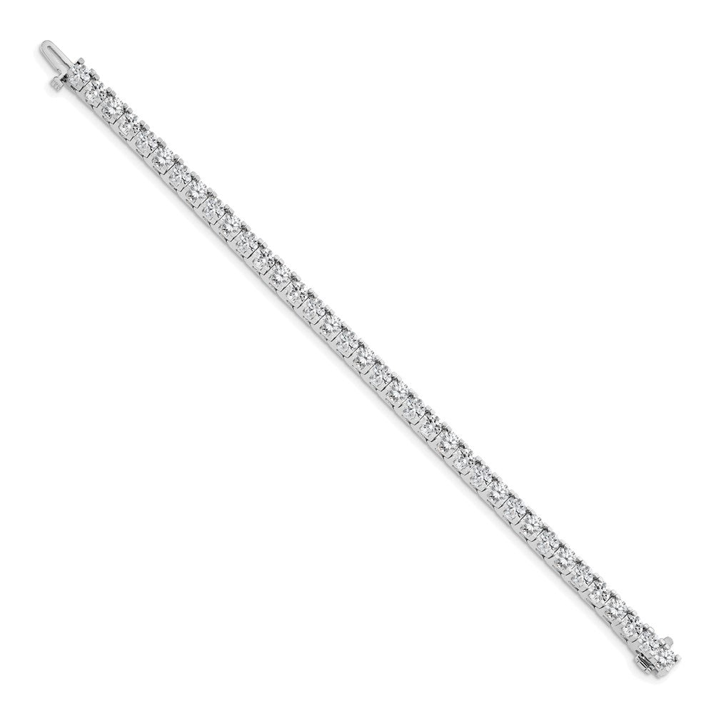 14k White Gold Complete 12.5 carat Round AAA Diamond 4-prong Tennis Bracelet