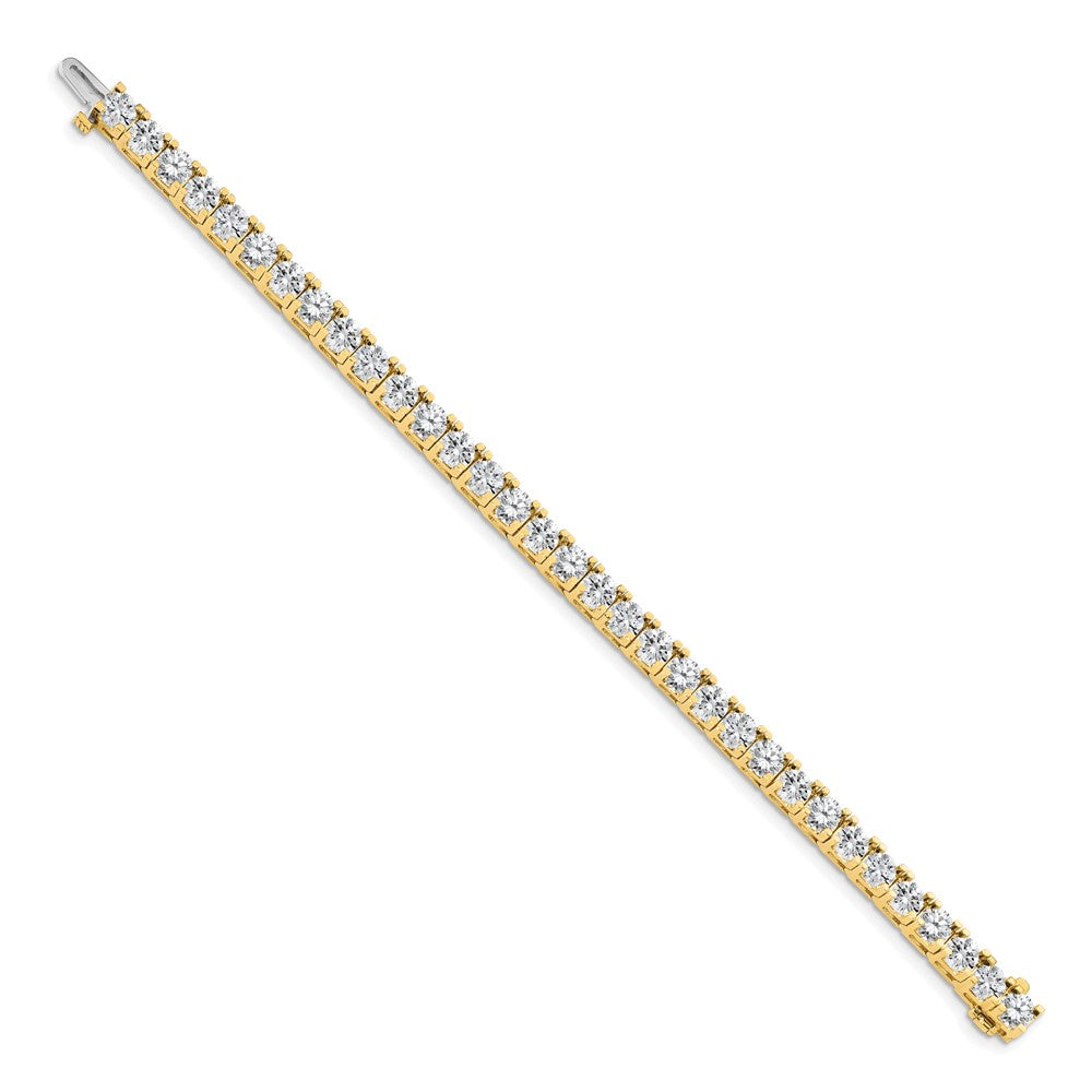 14k Complete 17 carat Round AAA Diamond 4-prong Tennis Bracelet