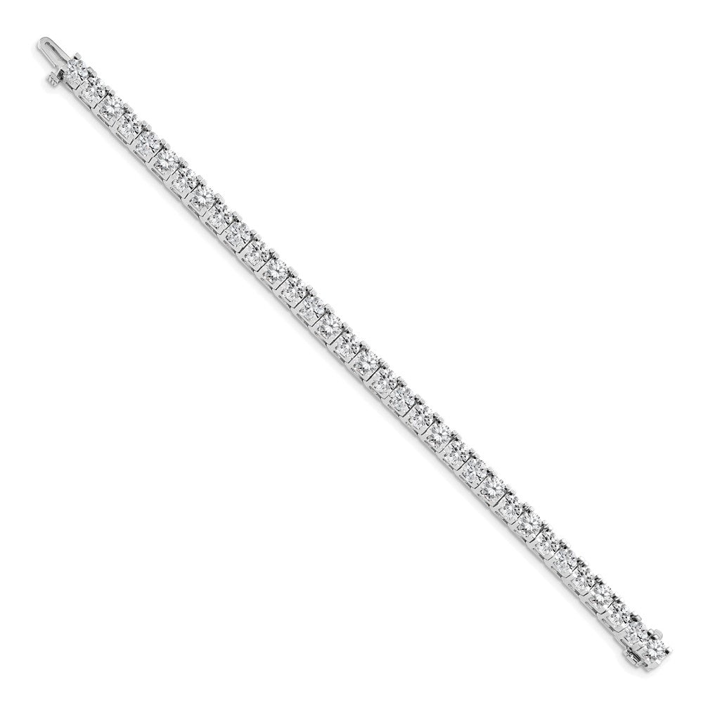 14k White Gold Complete 17 carat Round AAA Diamond 4-prong Tennis Bracelet
