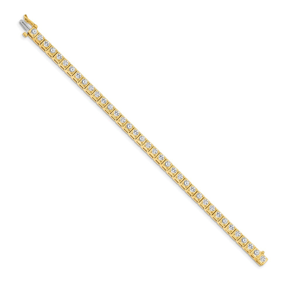 14k Complete 3.75 carat Round AAA Diamond 4-prong Tennis Bracelet