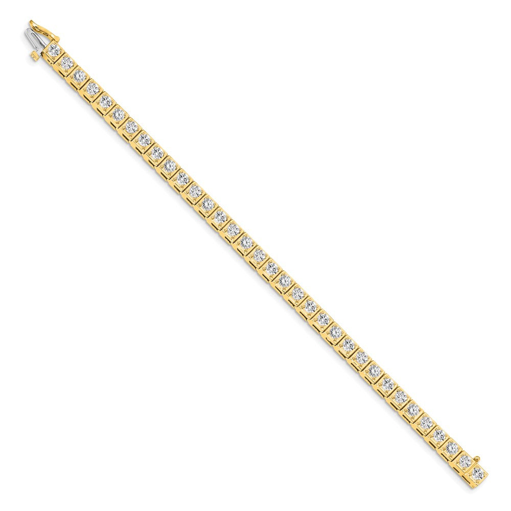 14k Complete 5.1 carat Round AA Diamond 4-prong Tennis Bracelet