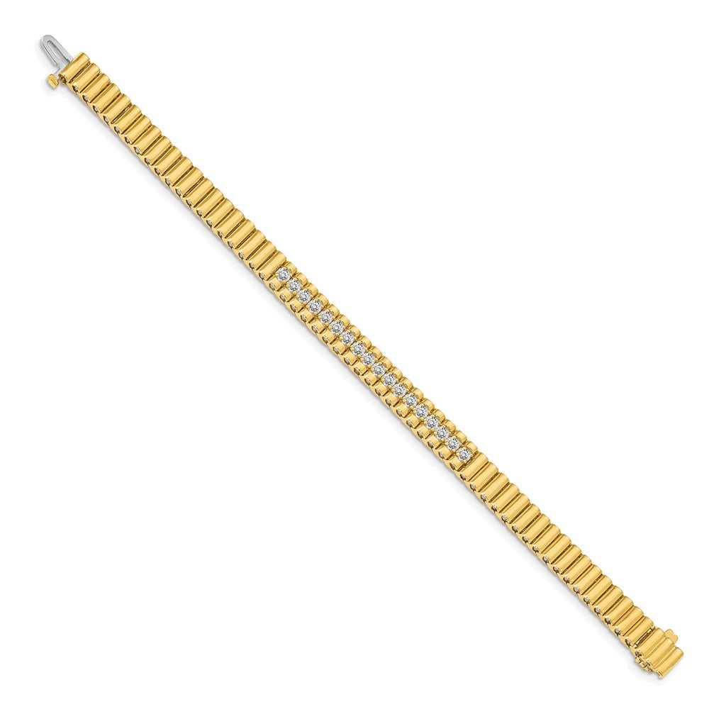 14k Complete 0.93 carat Round AAA Diamond 4-prong 7-inch Link Bracelet