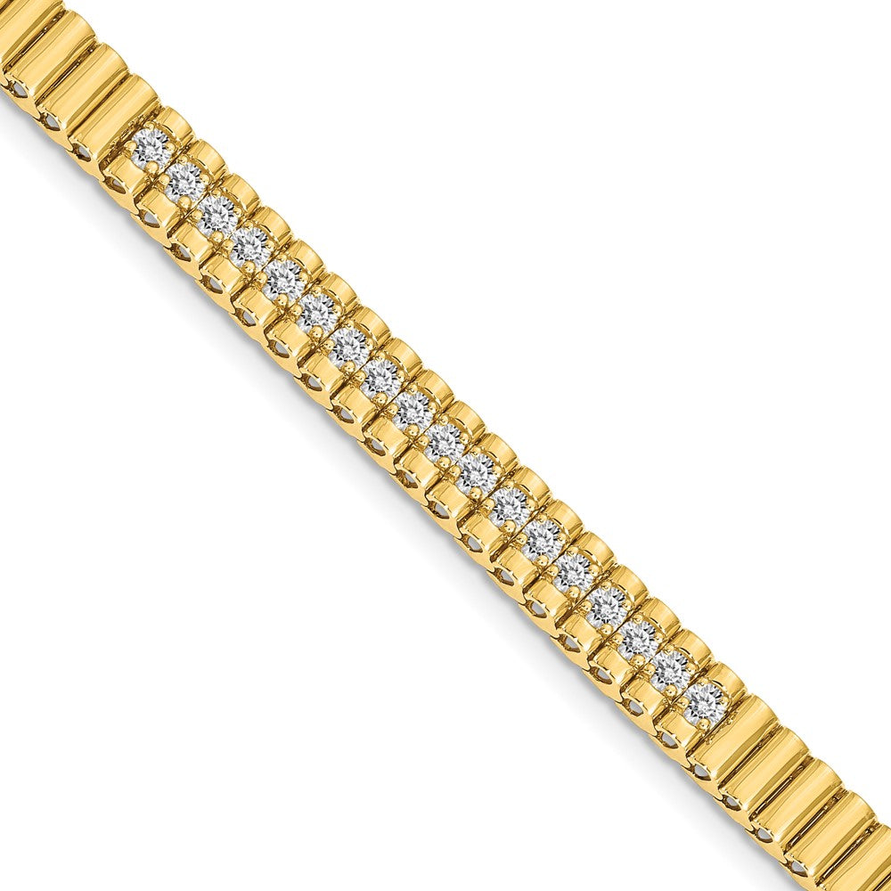 14k Complete 0.93 carat Round AA Diamond 4-prong 7-inch Link Bracelet