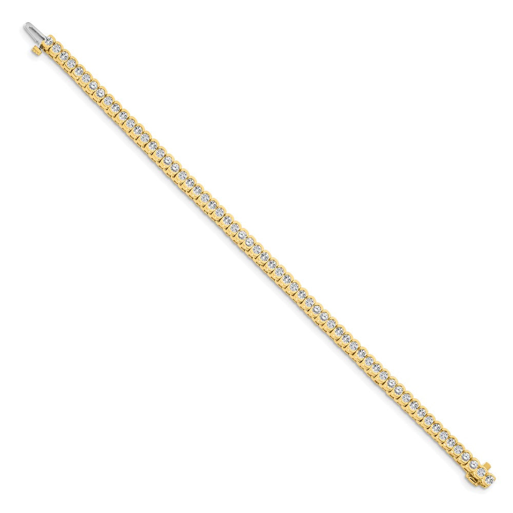 14k Complete 3.5 carat Round VS Diamond Half-Bezel Tennis Bracelet