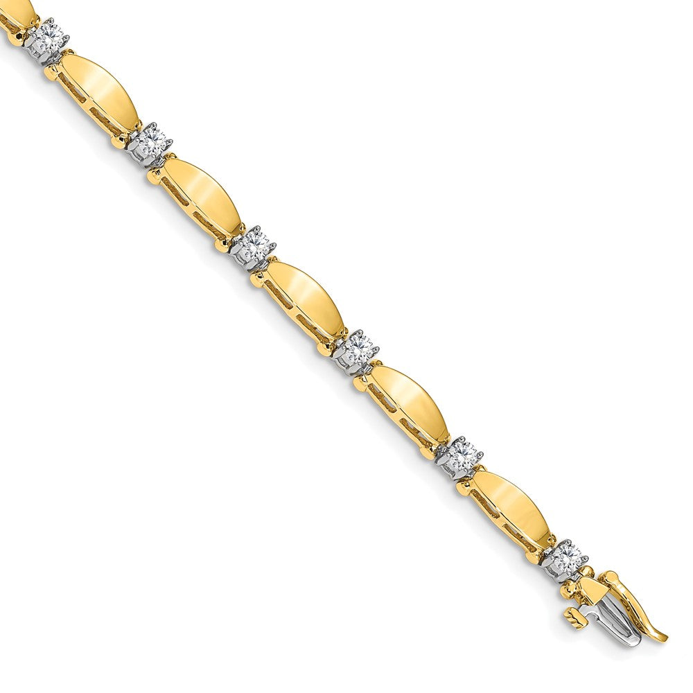 14k Two-tone VS Diamond Tennis Bracelet