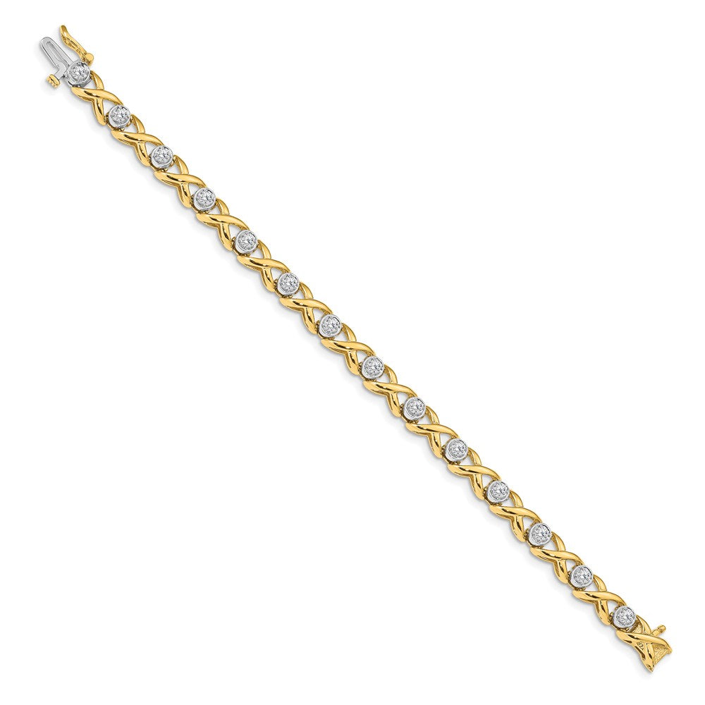 14k Two-tone VS Diamond Tennis Bacelet