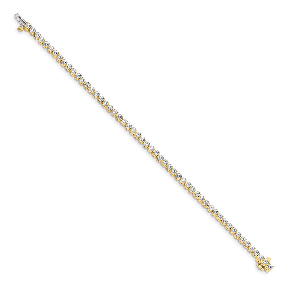 14k Complete 2.4 carat Round A Diamond 3-prong Tennis Bracelet