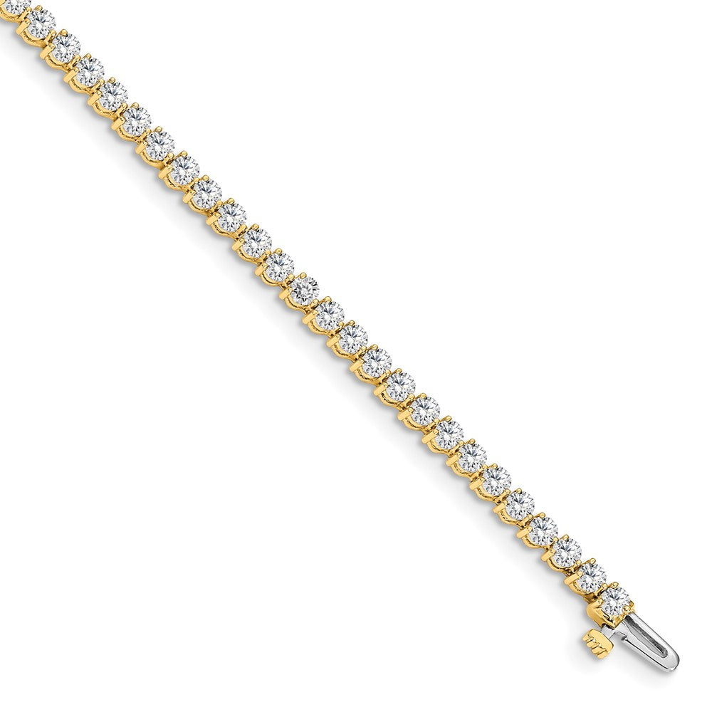 14k Complete 2.4 carat Round AAA Diamond 3-prong Tennis Bracelet