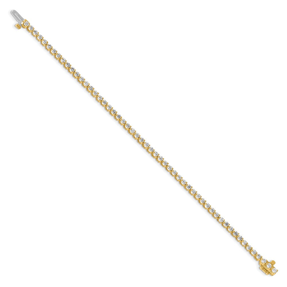 14k Complete 3.3 carat Round AAA Diamond 3-prong Tennis Bracelet