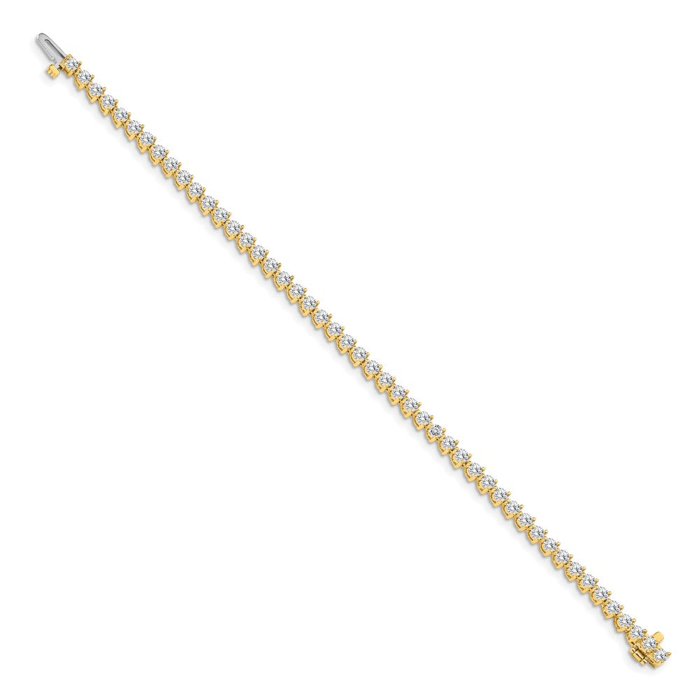 14k Complete 4.3 carat Round AA Diamond 3-prong Tennis Bracelet