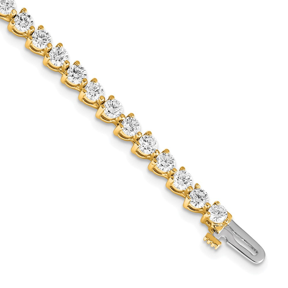 14k Complete 4.73 carat Round A Diamond 3-prong Tennis Bracelet