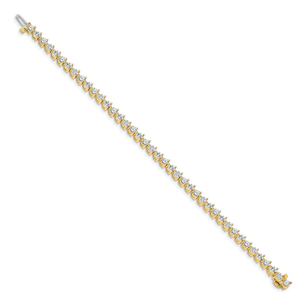 14k Complete 6.15 carat Round VS Diamond 3-prong Tennis Bracelet