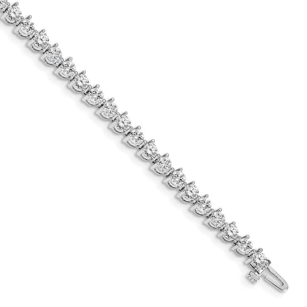 14k White Gold Complete 6.15 carat Round VS Diamond 3-prong Tennis Bracelet