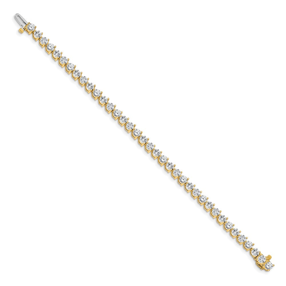 14k Complete 8.5 carat Round AA Diamond 3-prong Tennis Bracelet